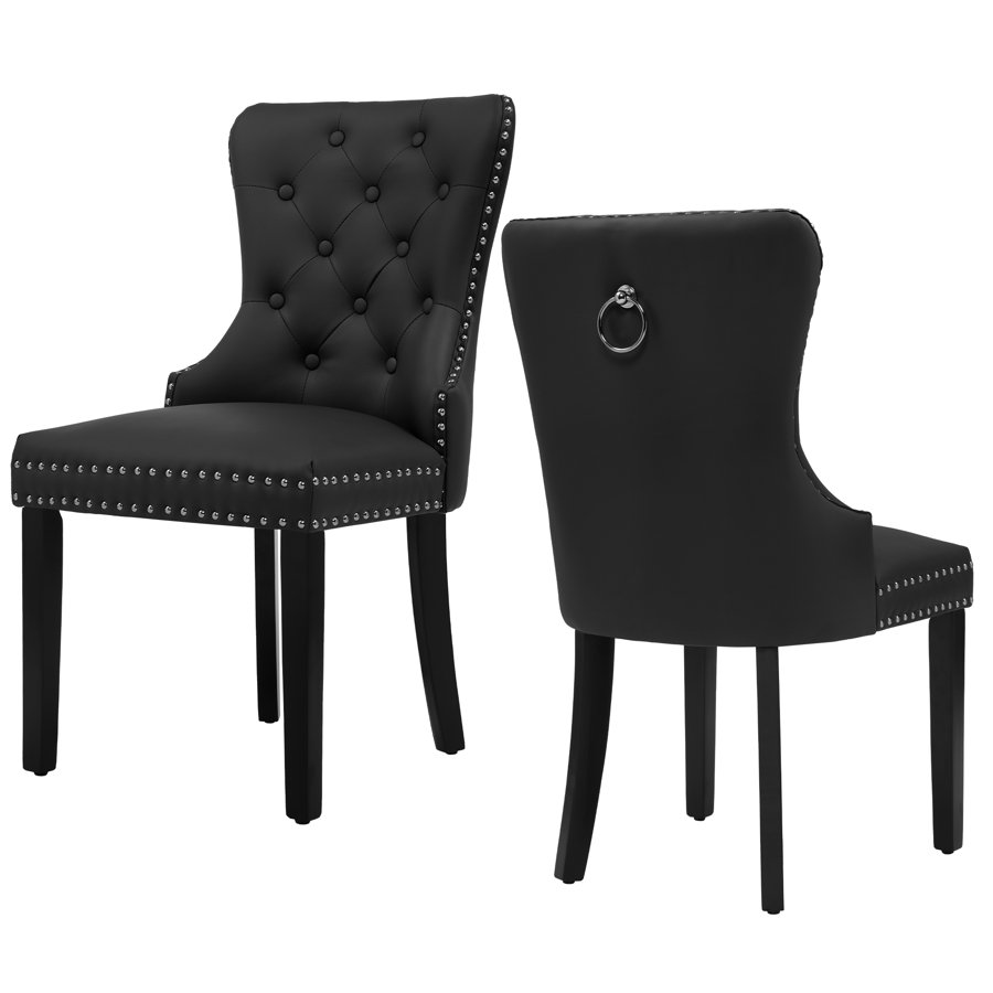 PU Leather Dining Chairs with Pull Ring
